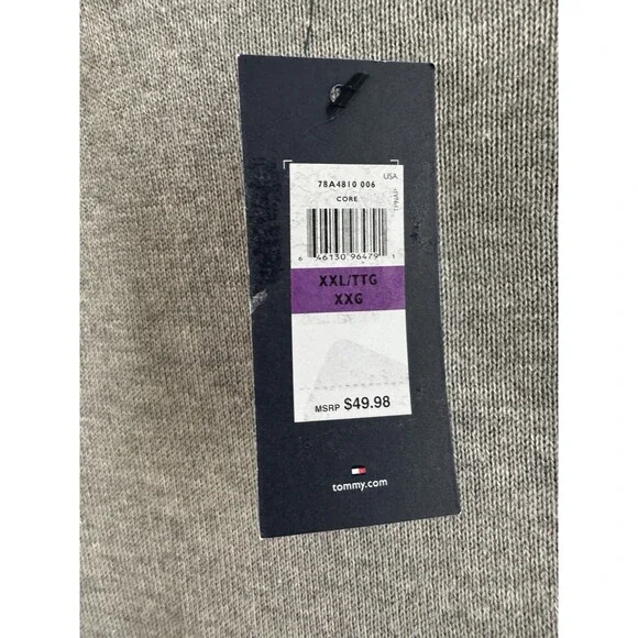 Tommy Hilfiger Pullover light Sweater Mens Size XXL Gray core Long Sleeves - Picture 12 of 15